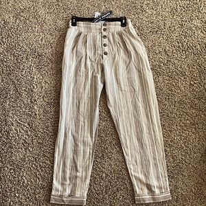 Tilly’s button down, striped pants. Size large.